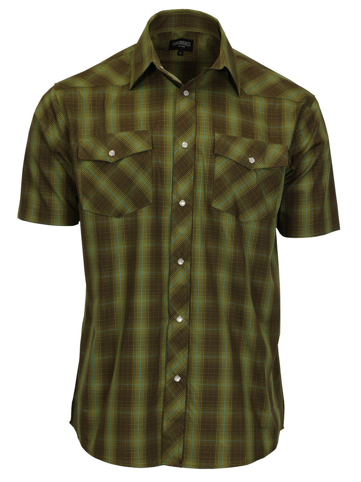 Mens Casual Plaid Short Sleeve Button Down Shirt