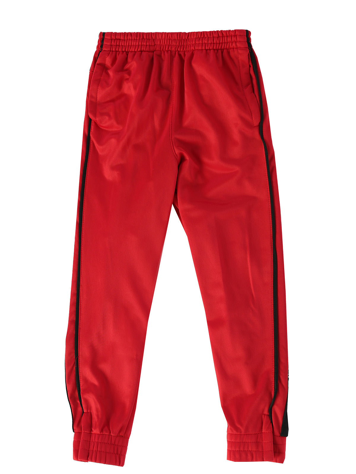 Boys Athletic Track Pants With Ribbed Zipper Cuff