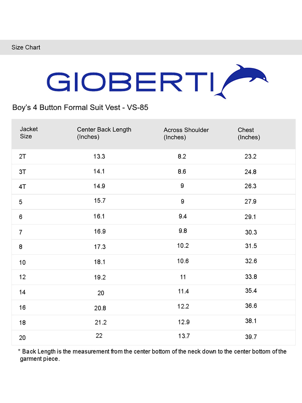 Vest Chart