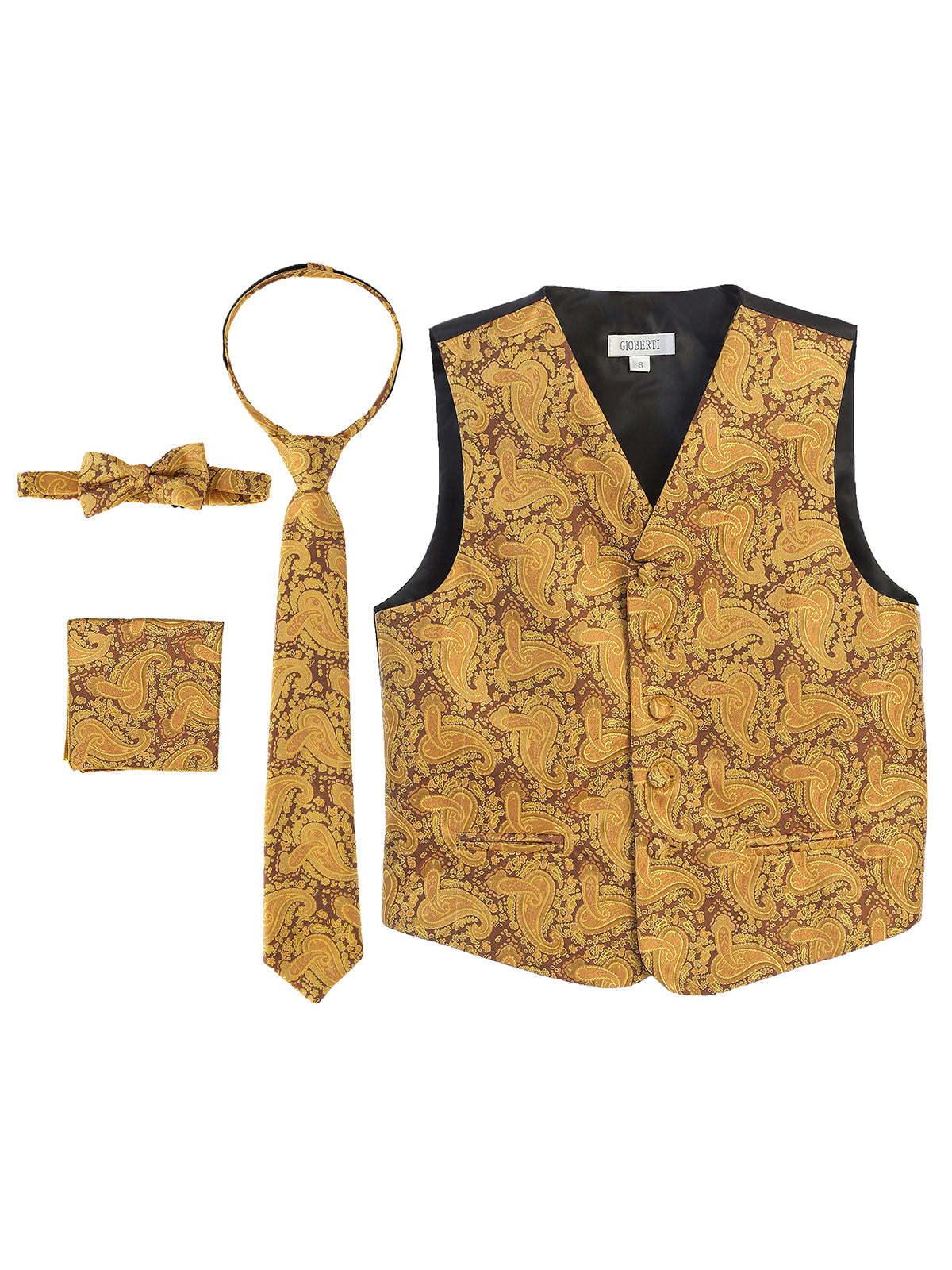 Boy's formal paisley vest set