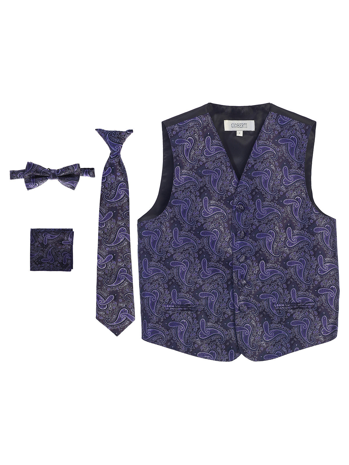 Boy's formal paisley vest set