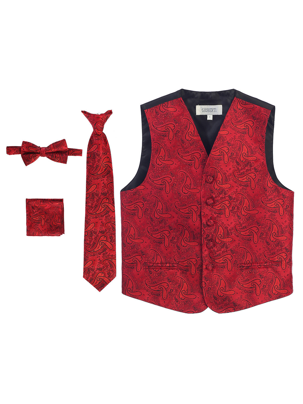 Boy's formal paisley vest set