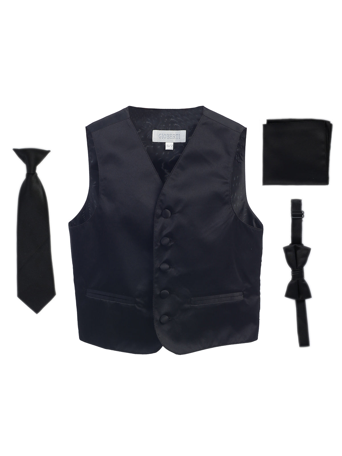 boy;s formal solid vest set