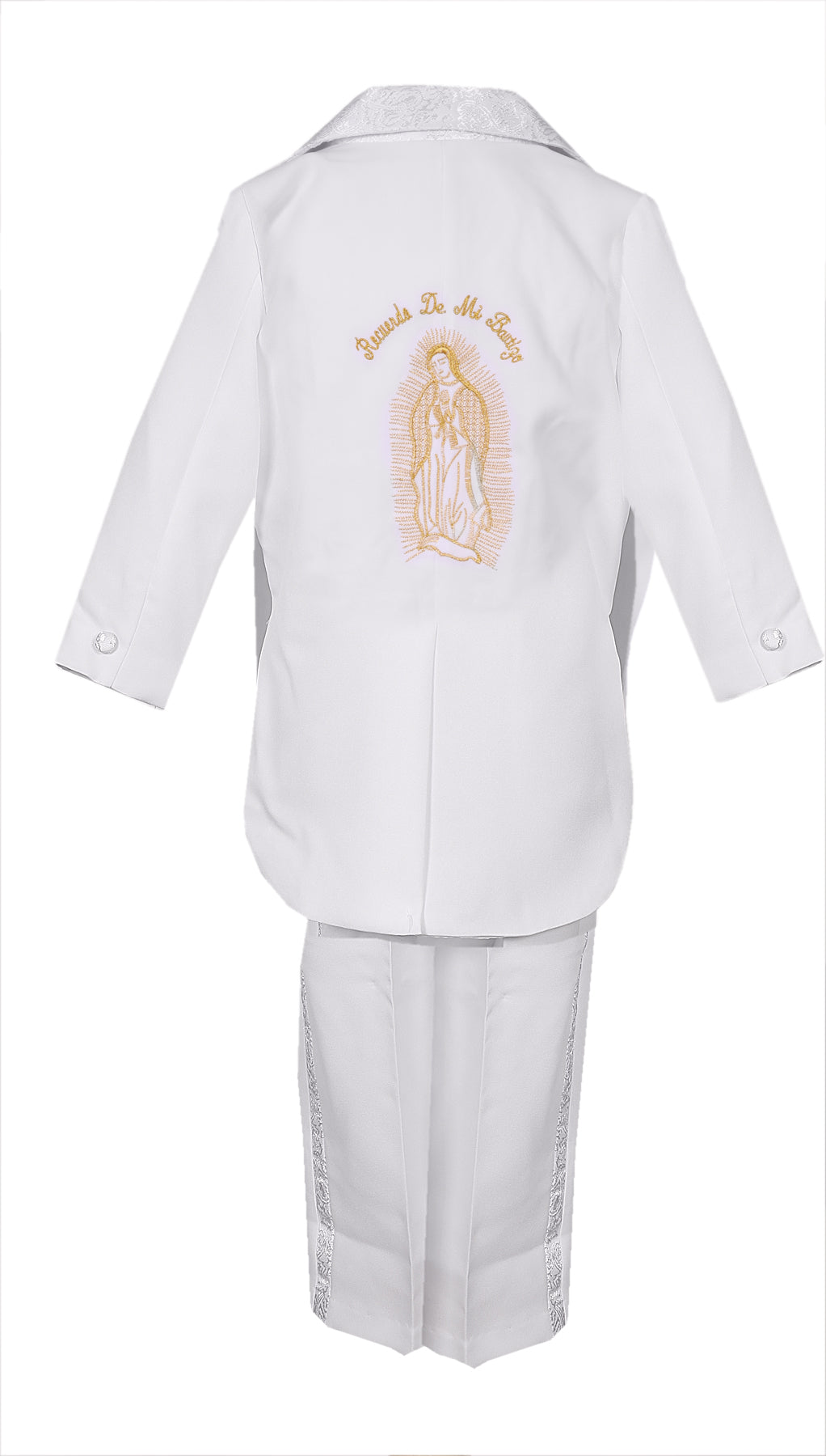 Boys Baptism Tuxedo Suit with Estola Silver Embroidery   RFL-011M