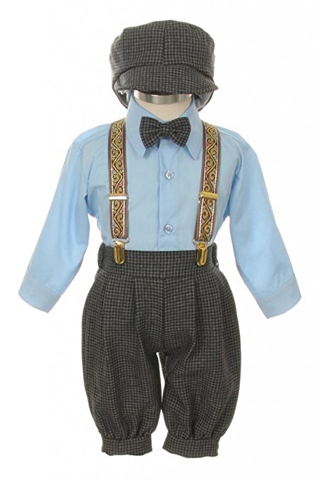Boys Knickers Vintage Outfit Set Formal Overall Suit RFL-8001
