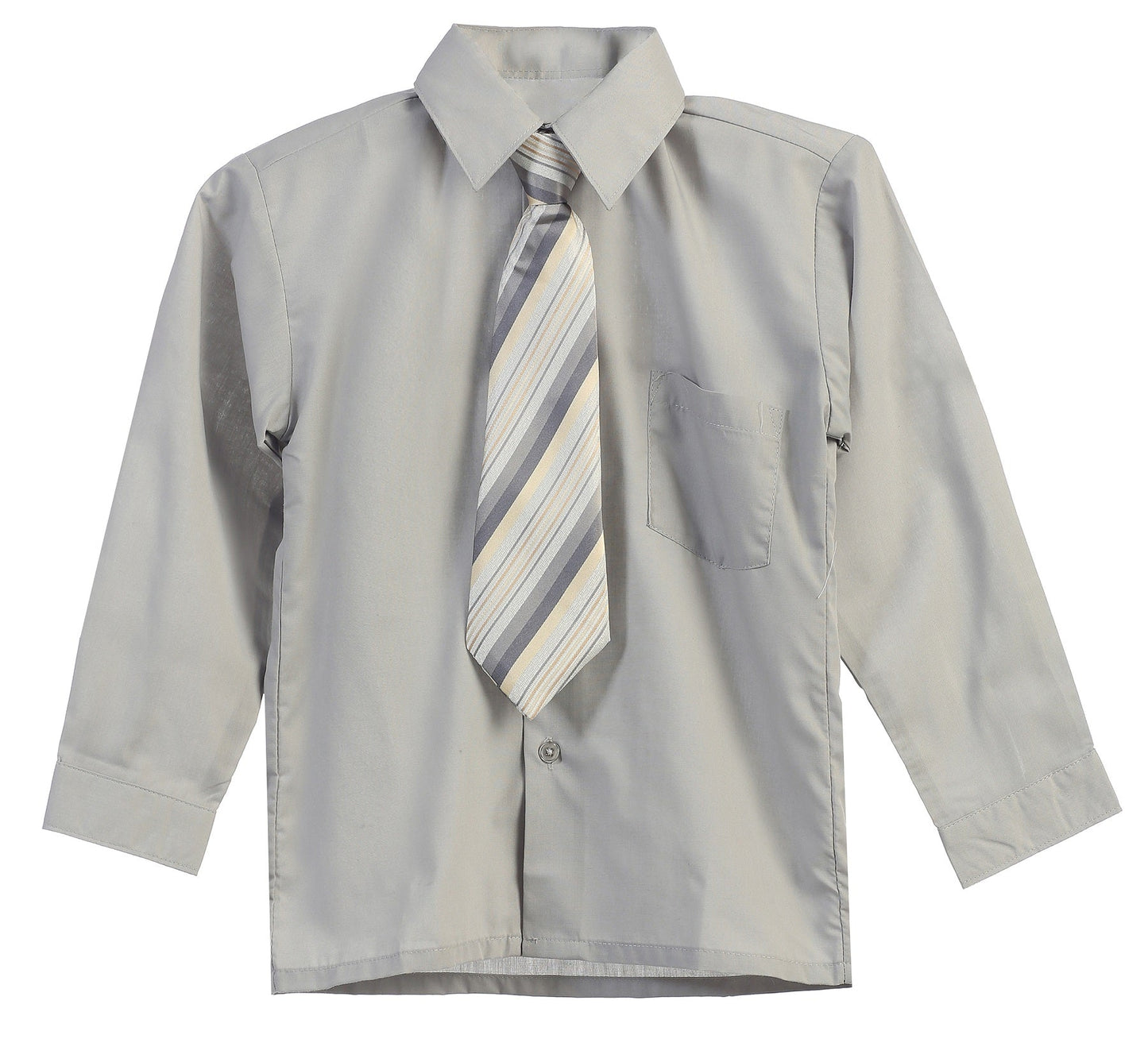 Wholesale Long Sleeve Boys Dress Shirt With Tie 8-14   RFL-858