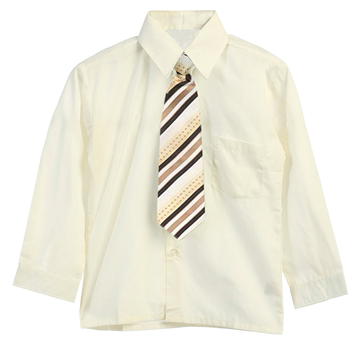 Wholesale Long Sleeve Boys Dress Shirt With Tie 5-7   RFL-858