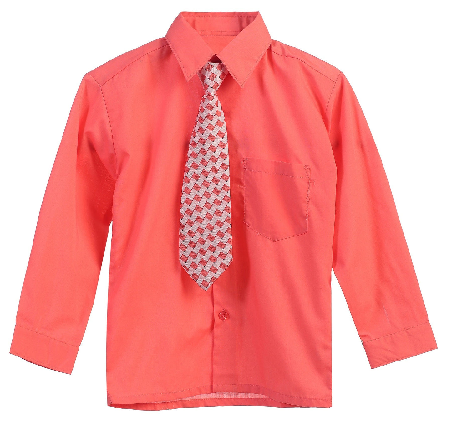 Wholesale Long Sleeve Boys Dress Shirt With Tie 5-7   RFL-858