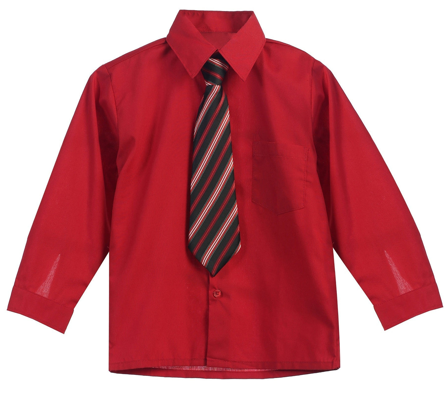 Wholesale Long Sleeve Boys Dress Shirt With Tie 8-14   RFL-858