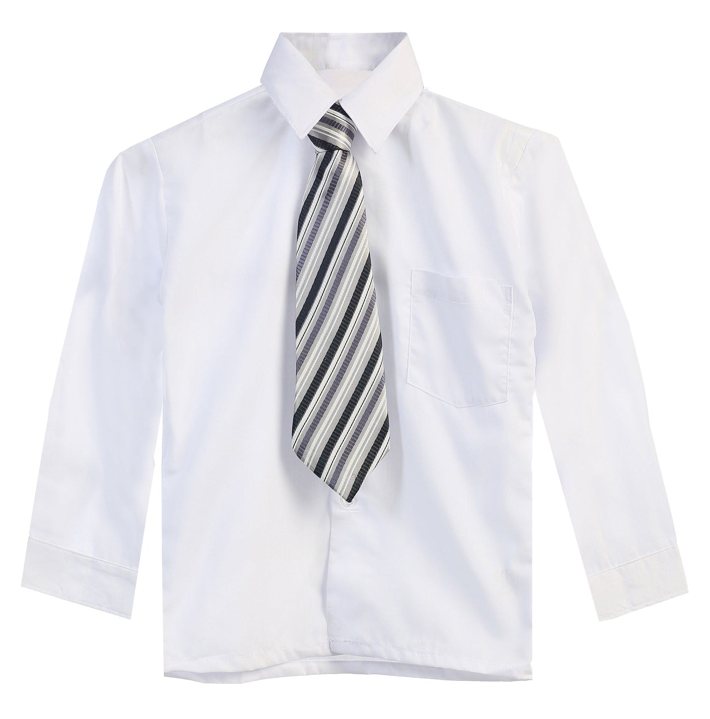 Wholesale Long Sleeve Boys Dress Shirt With Tie 8-14   RFL-858