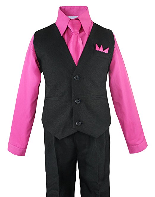 Boys Vest Suit Shirt Tie Pants Solid Size 16-20  RFL-1288