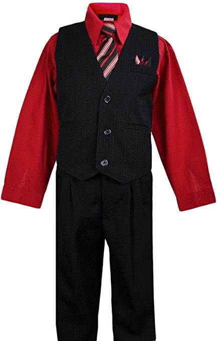 Boys Vest Suit Shirt Tie Pants Pinstripe Size 2T-4T  RFL-1688