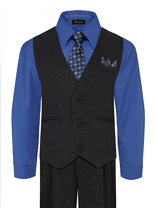 Boys Vest Suit Shirt Tie Pants Pinstripe Size 6 Months -24 Months RFL-1688