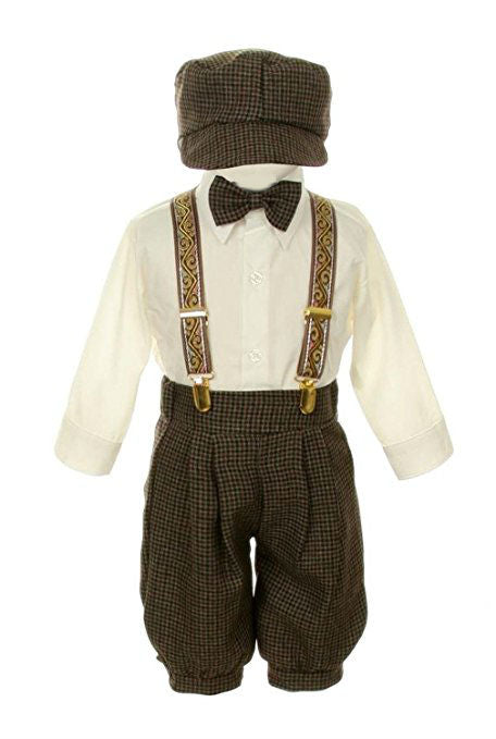 Boys Knickers Vintage Outfit Set Formal Overall Suit RFL-8001