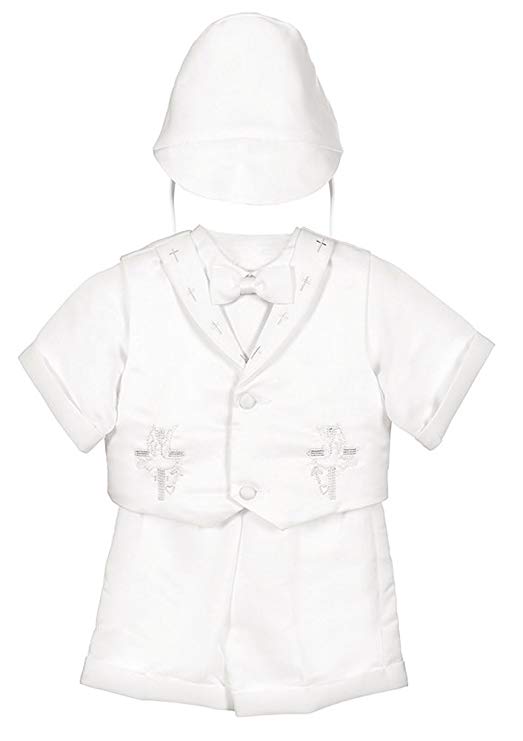 Month Vest Christening White Vest Shorts Suit For Baby Boy And
