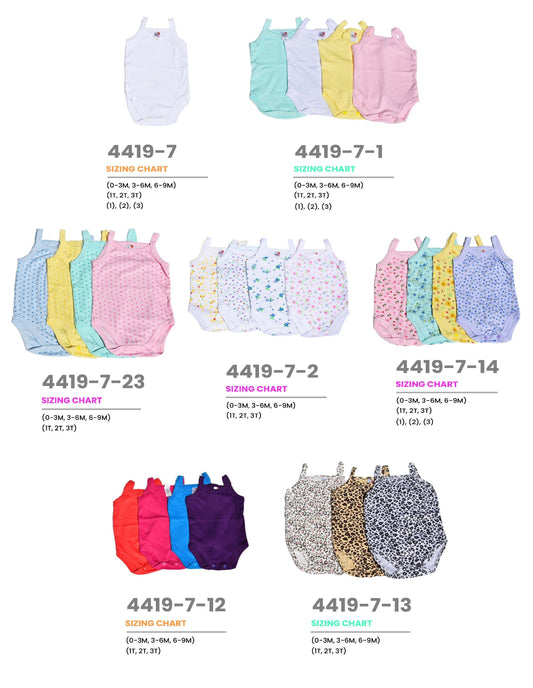 Baby Camisole Girl Bodysuit Newborn Sleeveless Set Romper 4419-7