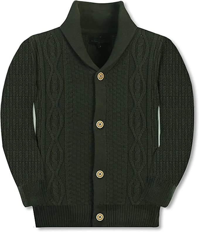 Boys Knitted Shawl Collar Cardigan Sweater %100 Cotton GB-SW2