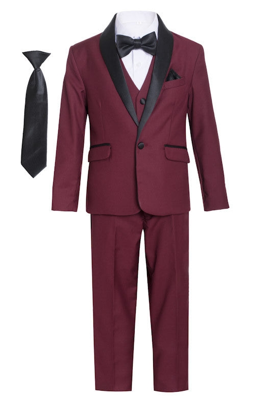 Boys' Shawl Collar Tuxedo Slim Fit Seven Pieces Set Size 1-6 MG-1026