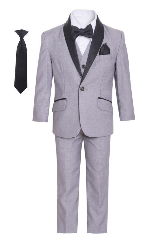 Boys' Shawl Collar Tuxedo Slim Fit Seven Pieces Set Size 1-6 MG-1026