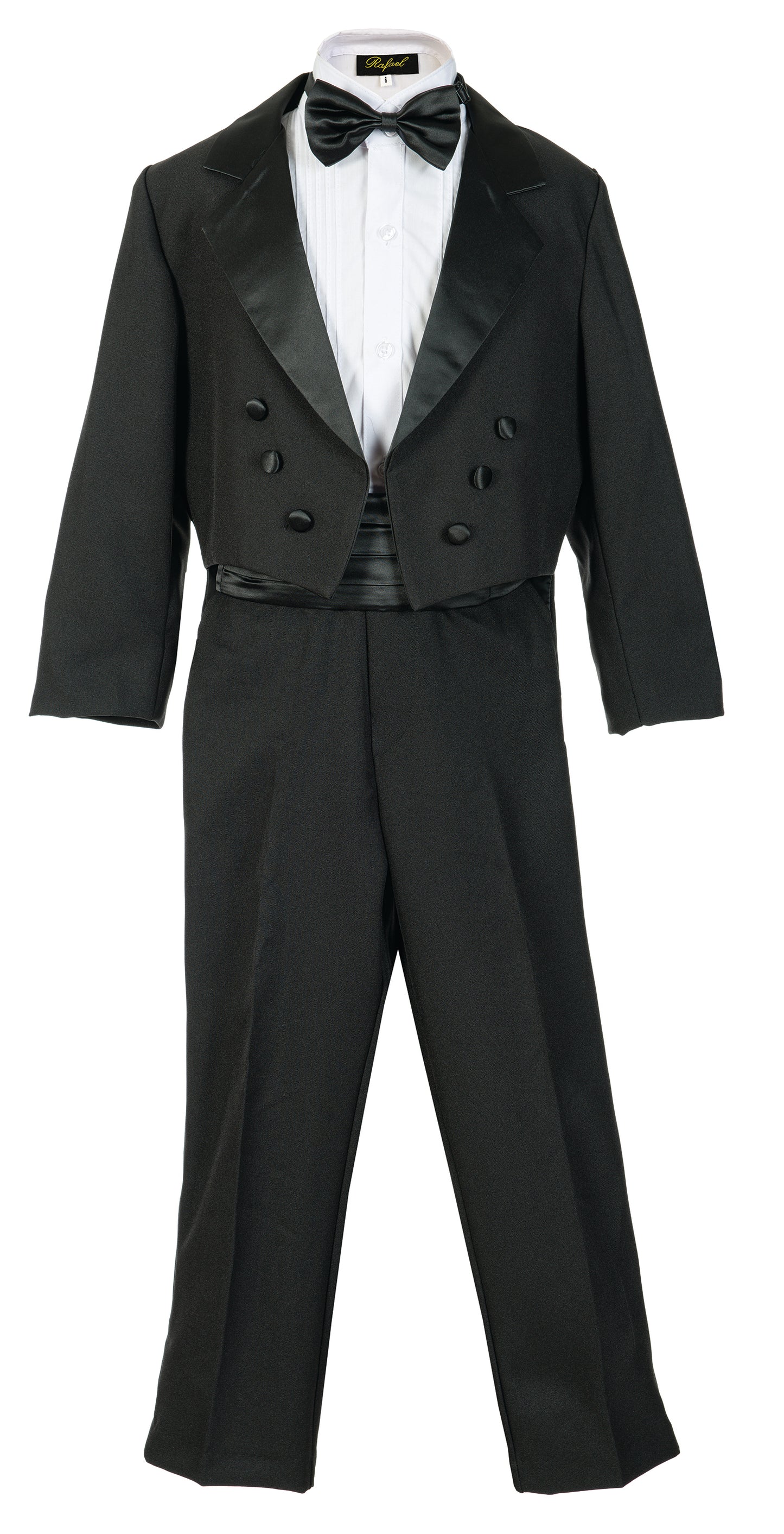 Boys  5- Piece Tail Tuxedo Set With Shirt And Bow Tie   RFL-008